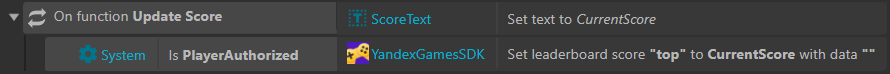 Submit score example