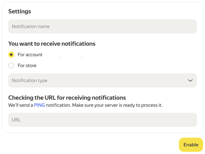 Screenshot of enabling integration