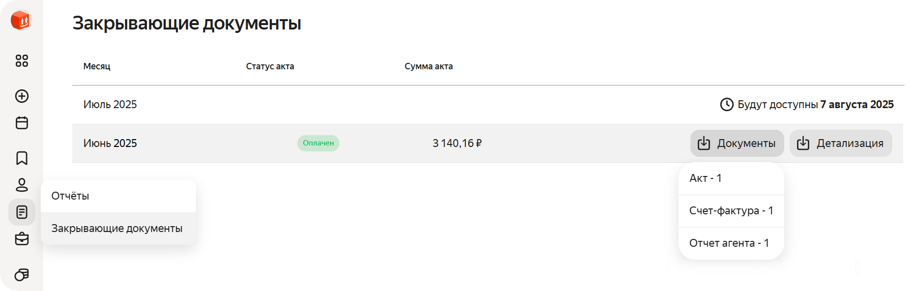 закрывающие документы